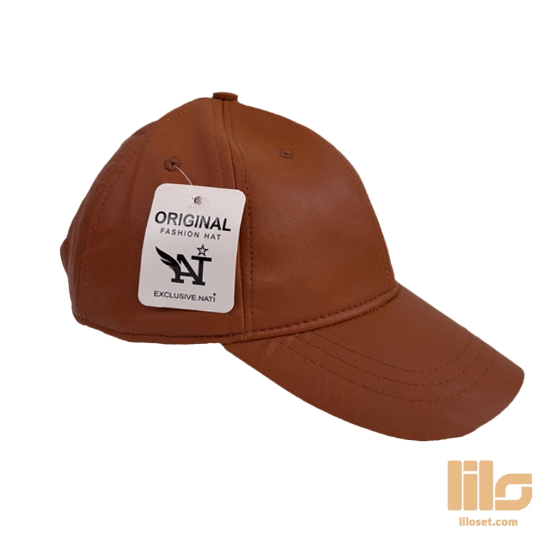 کلاه بیسبالی چرم ساده مسی