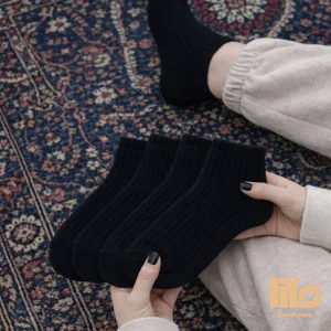 جوراب مچی کبریتی مشکی ساده